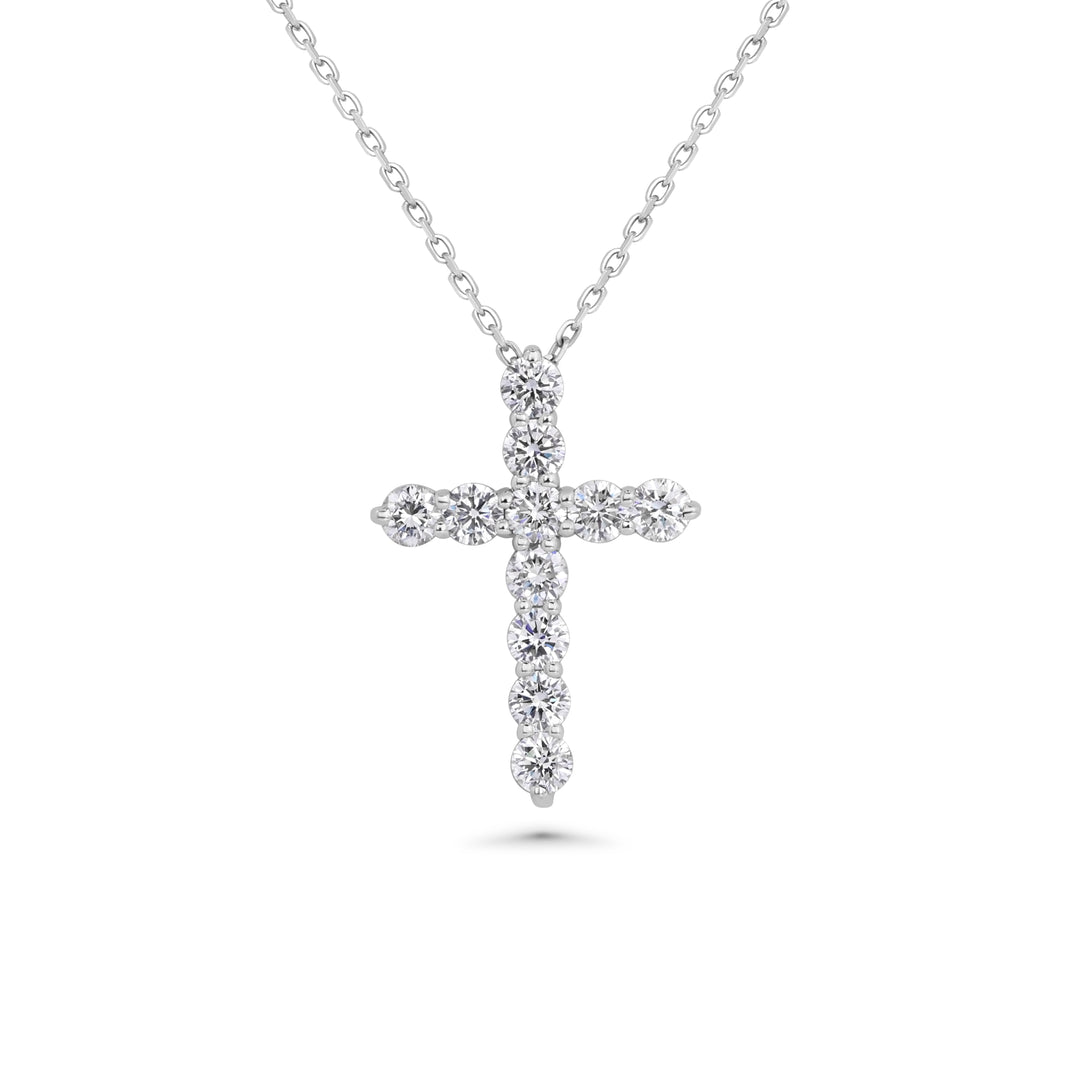 1.87 Cts Lab Grown White Diamond Pendant in 14K White Gold