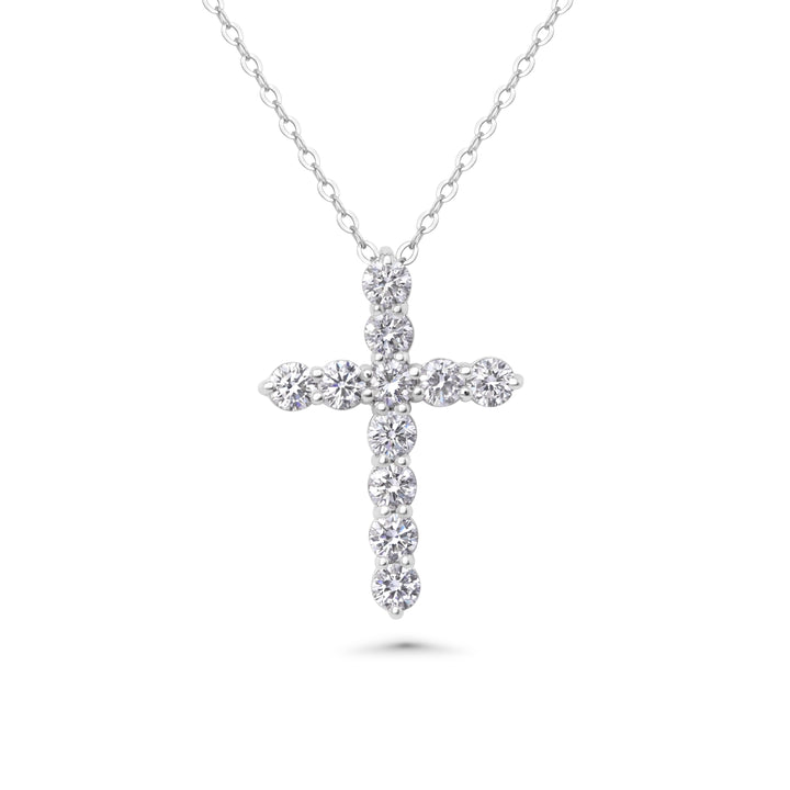 1.1 Cts Lab Grown White Diamond Pendant in 14K White Gold