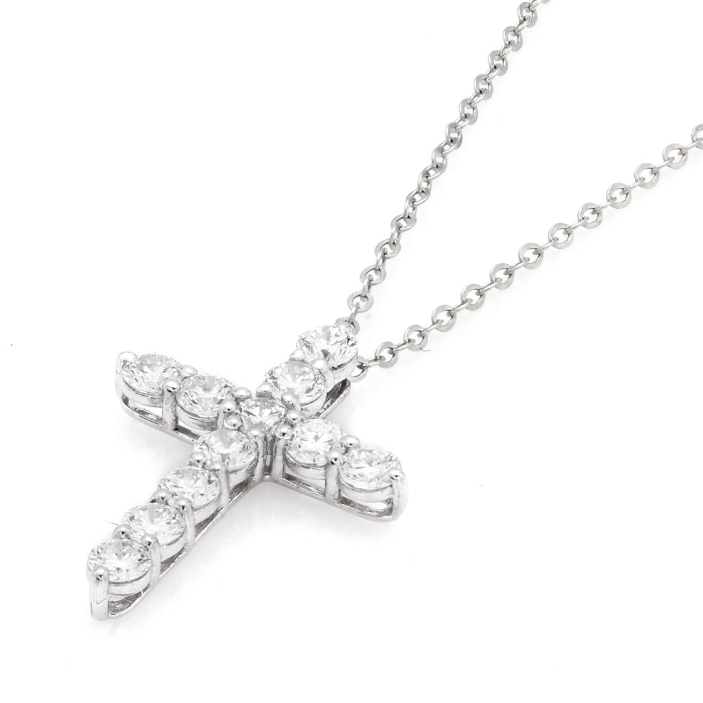 1.1 Cts Lab Grown White Diamond Pendant in 14K White Gold