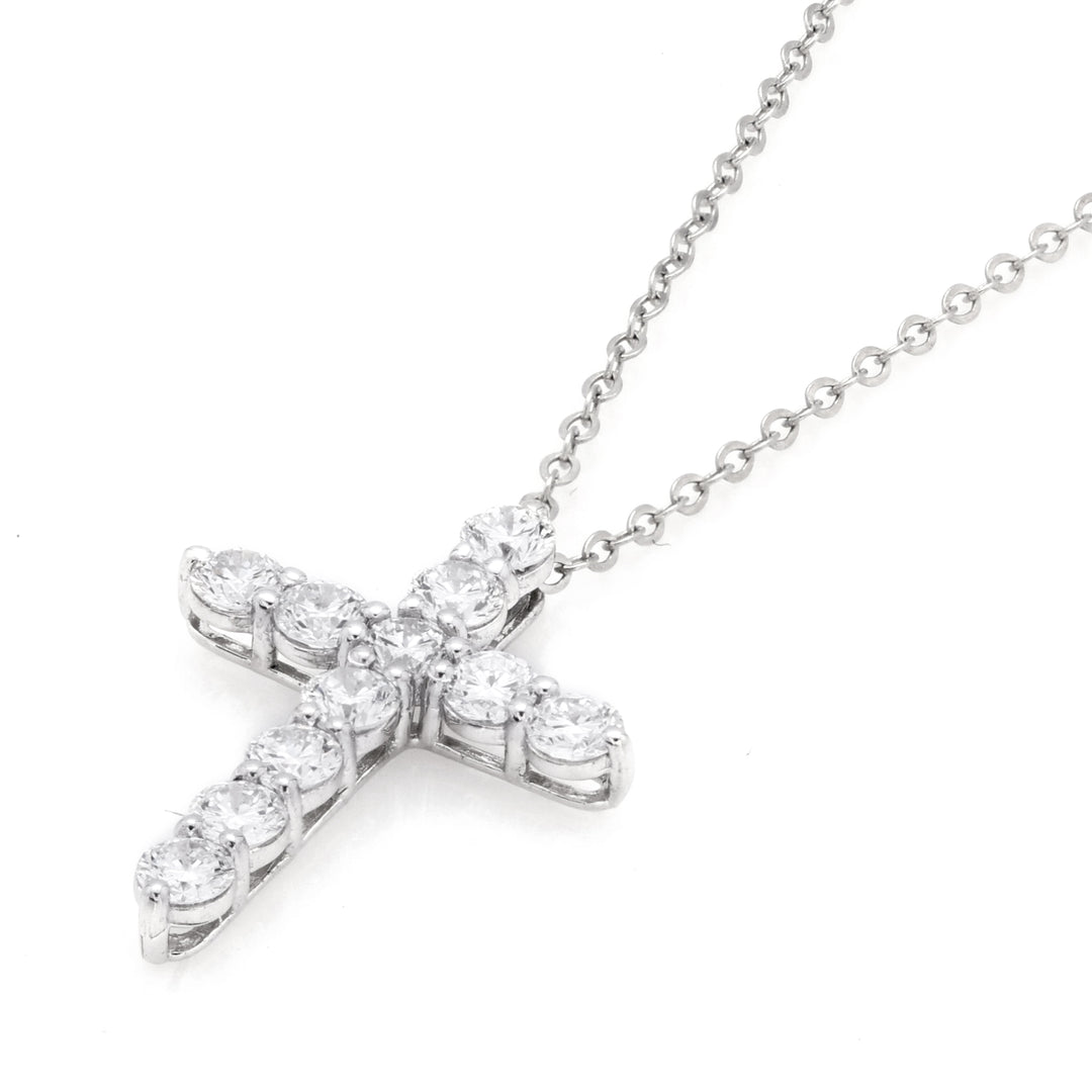 1.1 Cts Lab Grown White Diamond Pendant in 14K White Gold