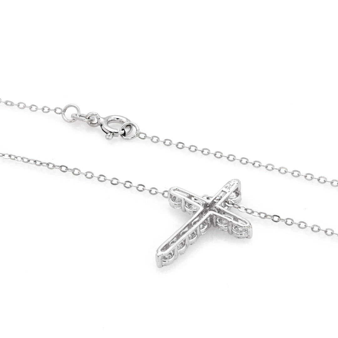 1.1 Cts Lab Grown White Diamond Pendant in 14K White Gold