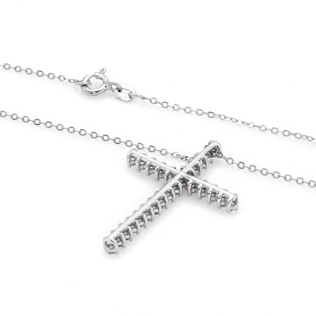 0.98 Cts Lab Grown White Diamond Pendant in 14K White Gold
