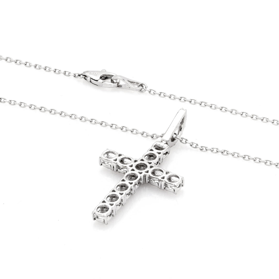 0.71 Cts Lab Grown White Diamond Pendant in 14K White Gold