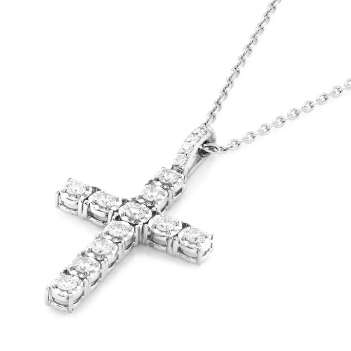 0.71 Cts Lab Grown White Diamond Pendant in 14K White Gold