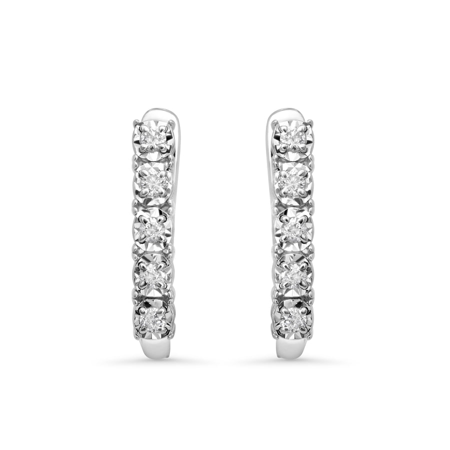 0.34 Cts Lab Grown White Diamond Earring in 14K White Gold
