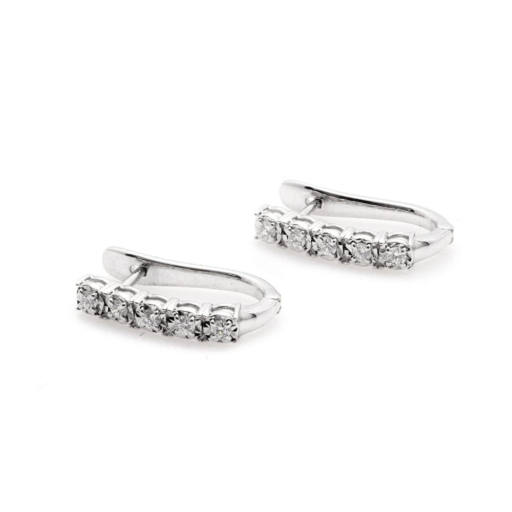 0.34 Cts Lab Grown White Diamond Earring in 14K White Gold