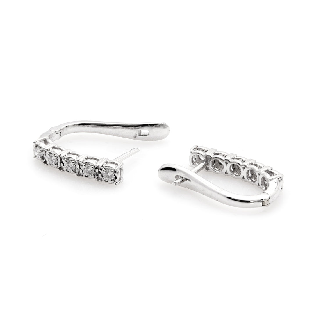 0.34 Cts Lab Grown White Diamond Earring in 14K White Gold