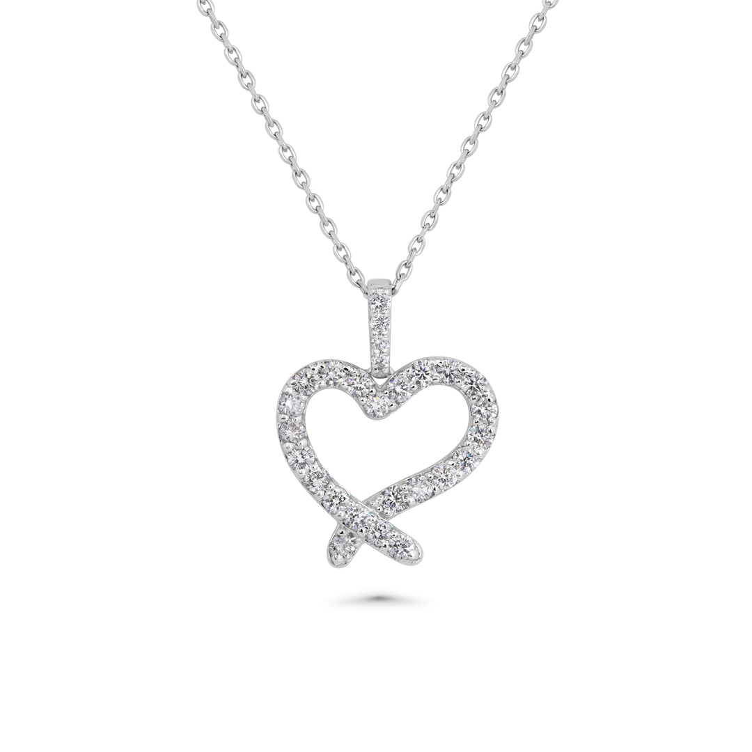 1.13 Cts Lab Grown White Diamond Pendant in 14K White Gold