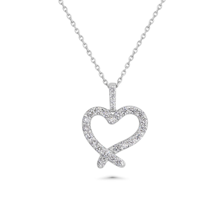 1.13 Cts Lab Grown White Diamond Pendant in 14K White Gold