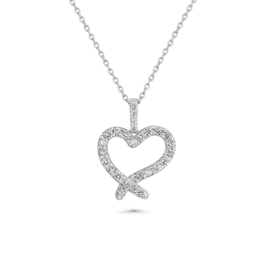 1.13 Cts Lab Grown White Diamond Pendant in 14K White Gold