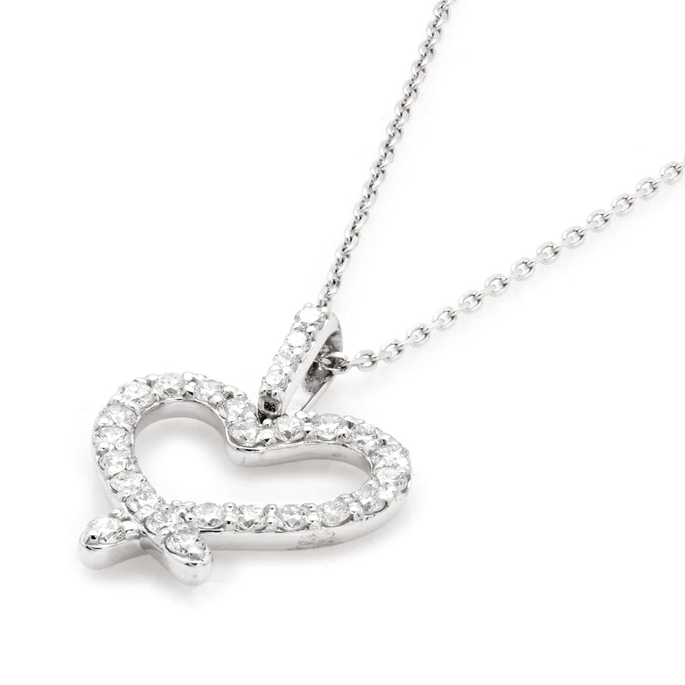 1.13 Cts Lab Grown White Diamond Pendant in 14K White Gold