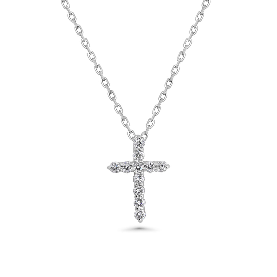 0.39 Cts Lab Grown White Diamond Pendant in 14K White Gold