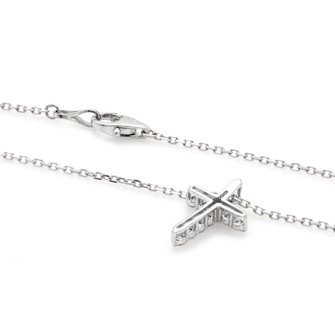 0.39 Cts Lab Grown White Diamond Pendant in 14K White Gold