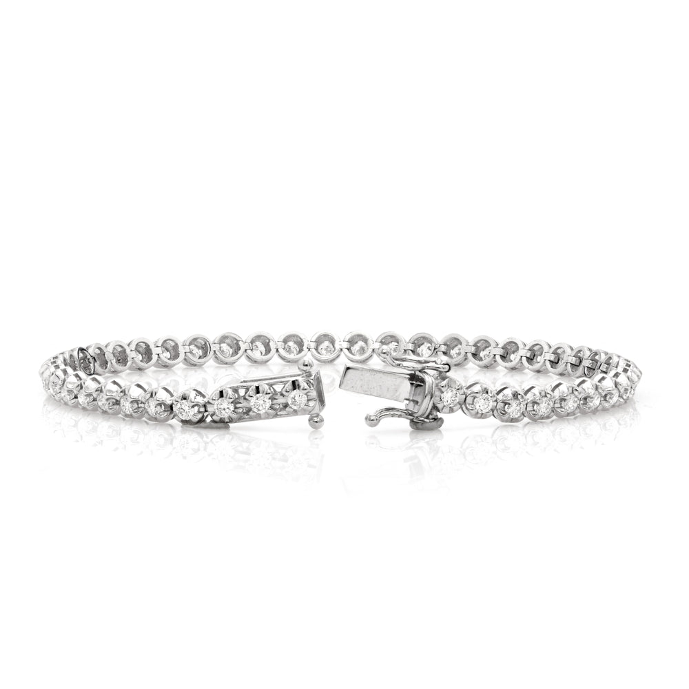 1.6 Cts Lab Grown White Diamond Bracelet in 14K White Gold