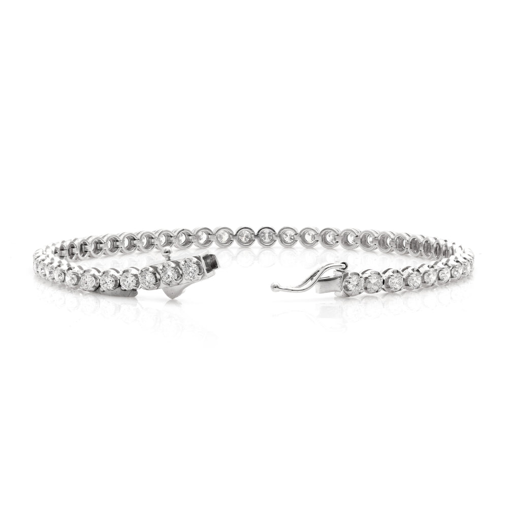 3.37 Cts Lab Grown White Diamond Bracelet in 14K White Gold