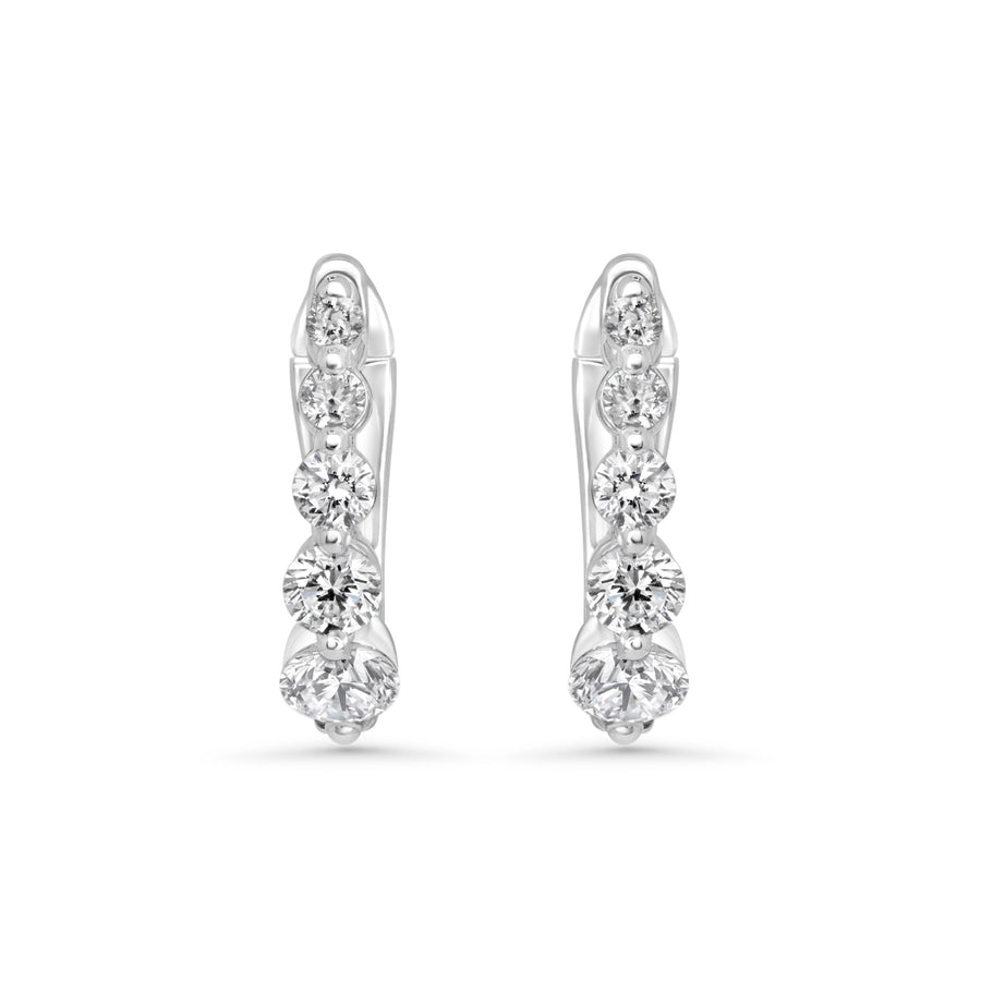 1.15 Cts Lab Grown White Diamond Earring in 14K White Gold