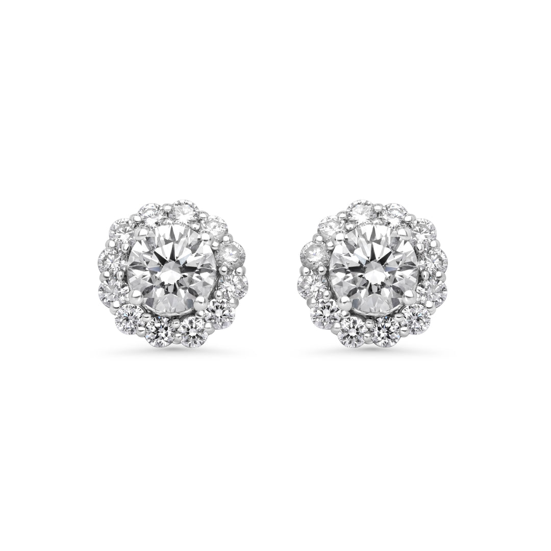 3.35 Cts Lab Grown White Diamond Earring in 14K White Gold