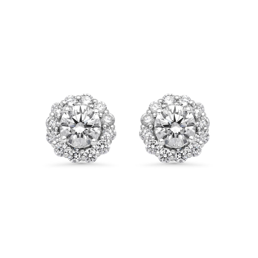 3.35 Cts Lab Grown White Diamond Earring in 14K White Gold