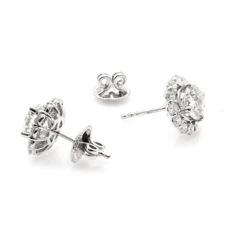 3.35 Cts Lab Grown White Diamond Earring in 14K White Gold