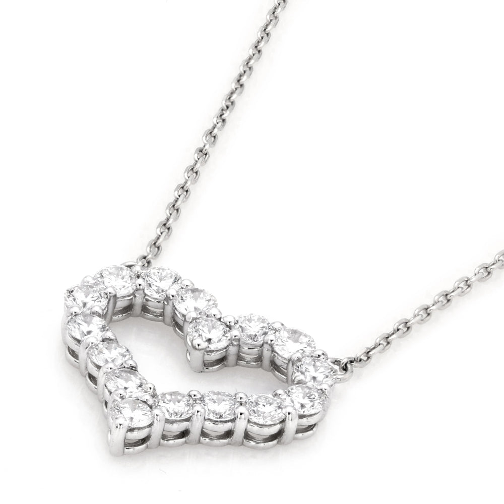 2.04 Cts Lab Grown White Diamond Necklace in 14K White Gold