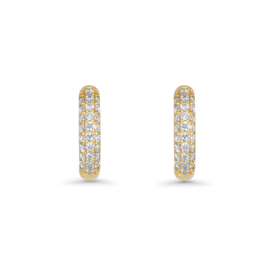 0.17 Cts Lab Grown White Diamond Earring in 14K Yellow Gold