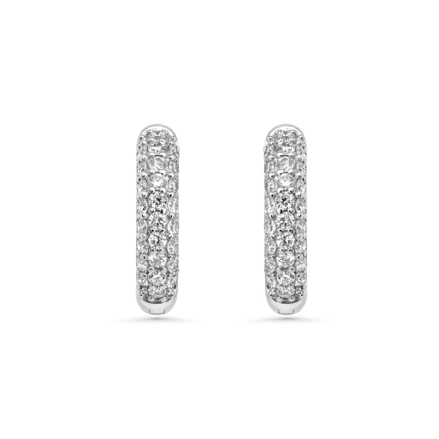 0.17 Cts Lab Grown White Diamond Earring in 14K White Gold