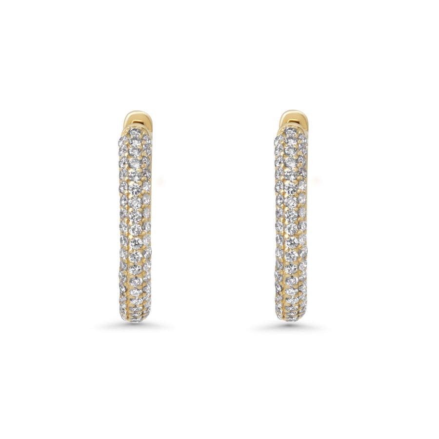0.35 Cts Lab Grown White Diamond Earring in 14K Yellow Gold