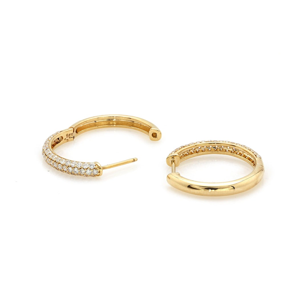 0.35 Cts Lab Grown White Diamond Earring in 14K Yellow Gold