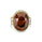 24.55 Cts Sphalerite and White Diamond Ring in 14K Yellow Gold