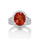 8.65 Cts Spessartite and White Diamond Ring in 14K White Gold
