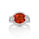 6.89 Cts Spessartite and White Diamond Ring in 14K White Gold