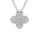 0.14 Cts White Diamond Flower Pendant in Platinum Plated 925 Sterling Silver