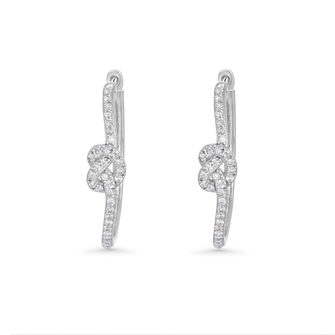 0.48 Cts White Diamond Earring in 14K White Gold