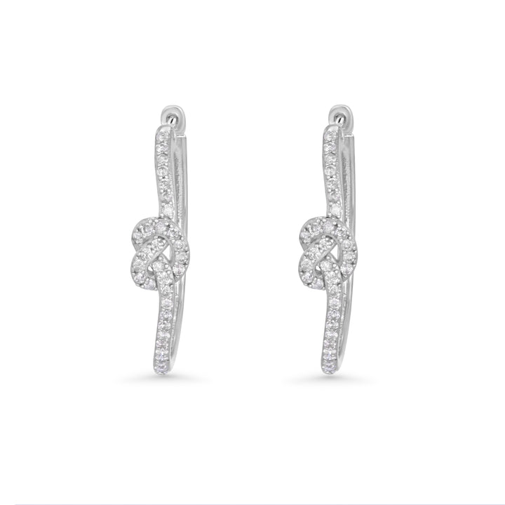 0.48 Cts White Diamond Earring in 14K White Gold