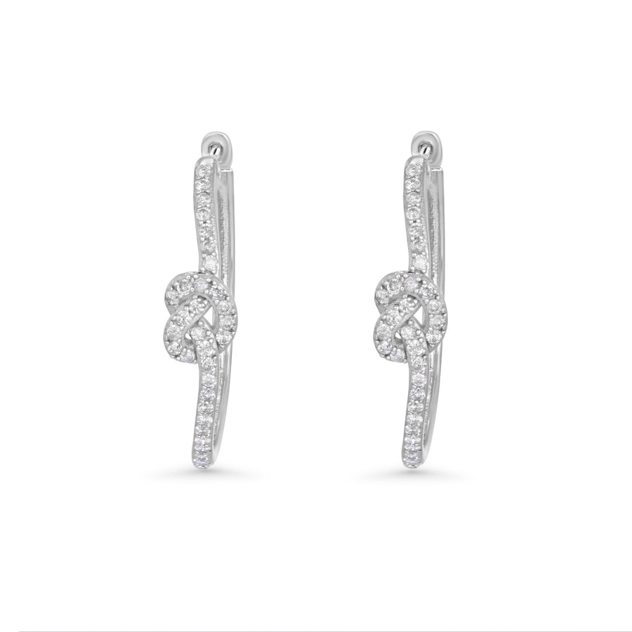 0.48 Cts White Diamond Earring in 14K White Gold
