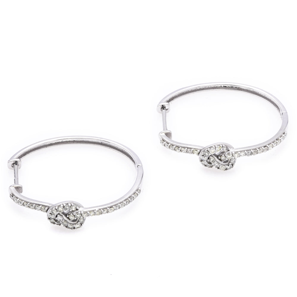 0.48 Cts White Diamond Earring in 14K White Gold