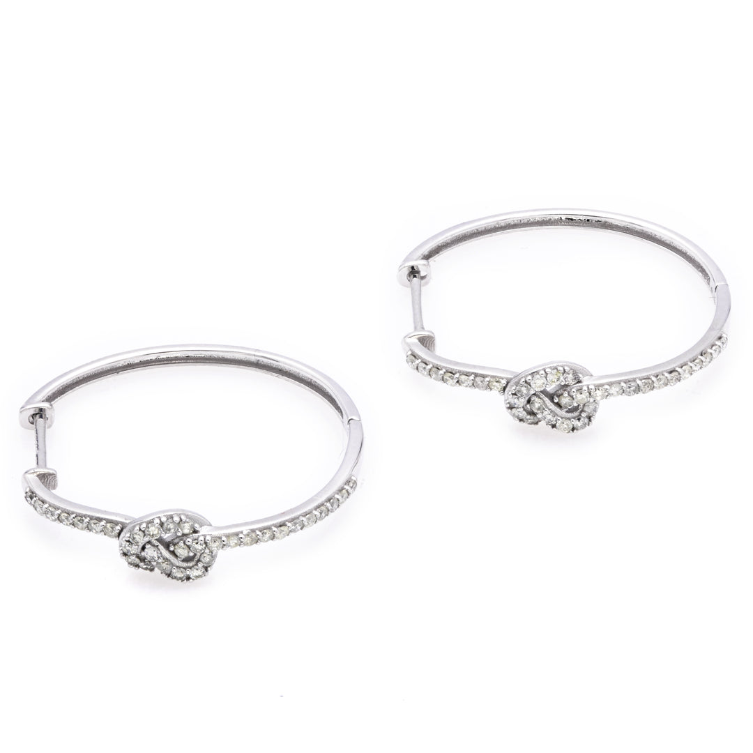 0.48 Cts White Diamond Earring in 14K White Gold