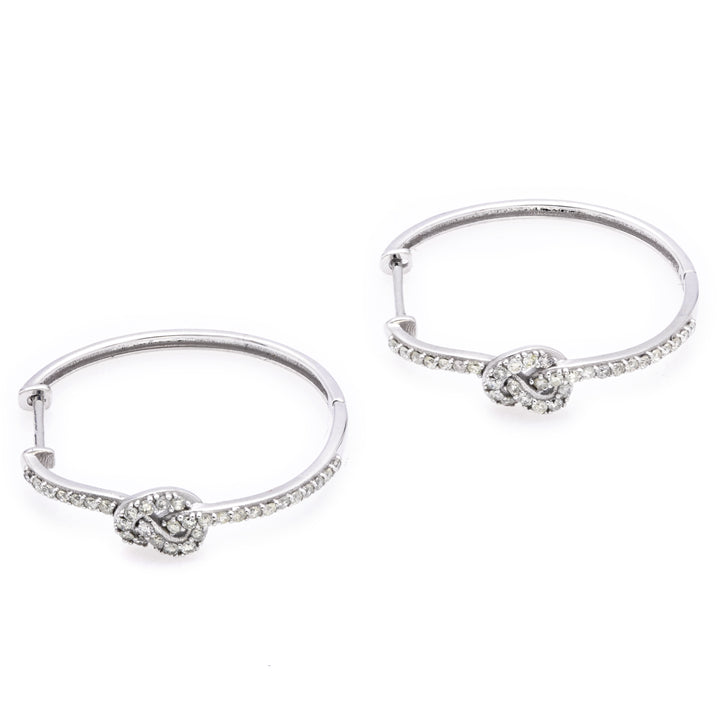 0.48 Cts White Diamond Earring in 14K White Gold