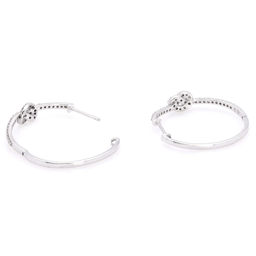 0.48 Cts White Diamond Earring in 14K White Gold