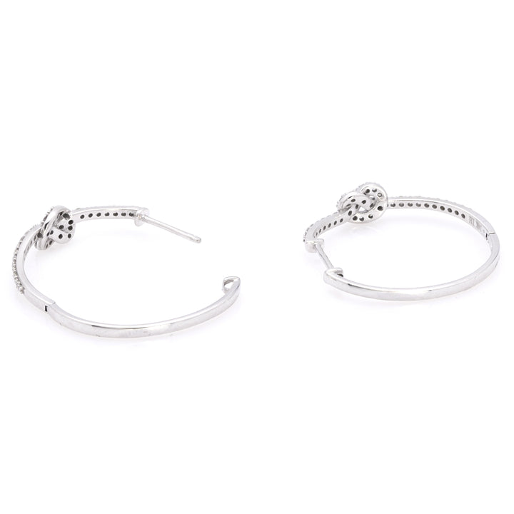 0.48 Cts White Diamond Earring in 14K White Gold