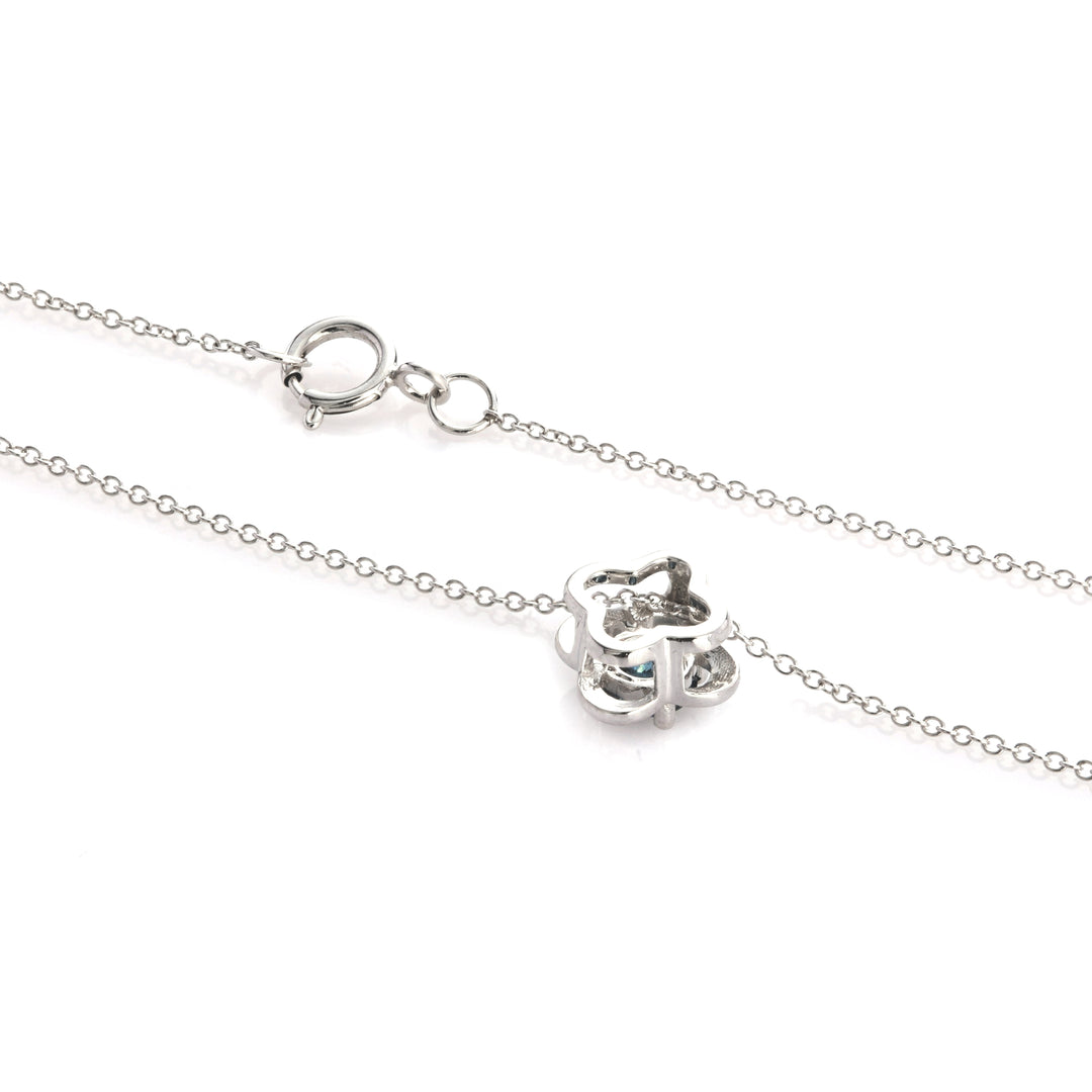 0.25 Cts Blue Diamond Pendant in 14K White Gold