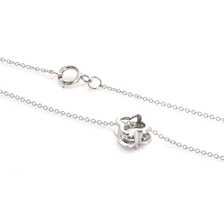 0.25 Cts Blue Diamond Pendant in 14K White Gold