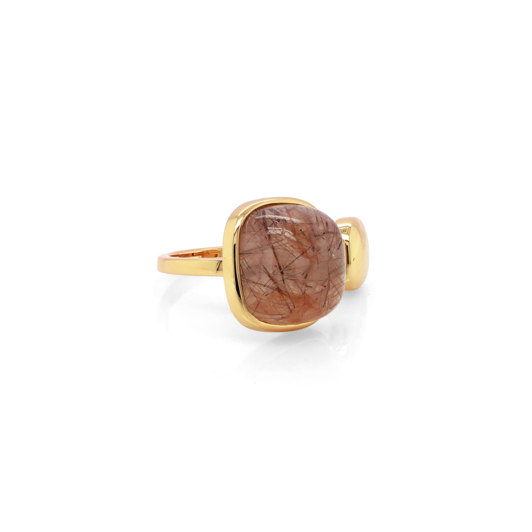 Golden Rutile Ring in Brass