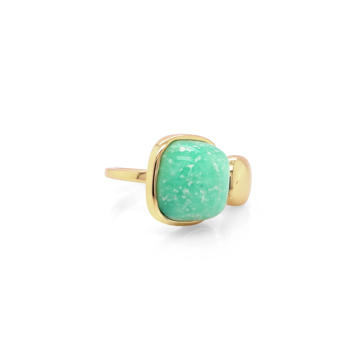 Amazonite Ring in Brass
