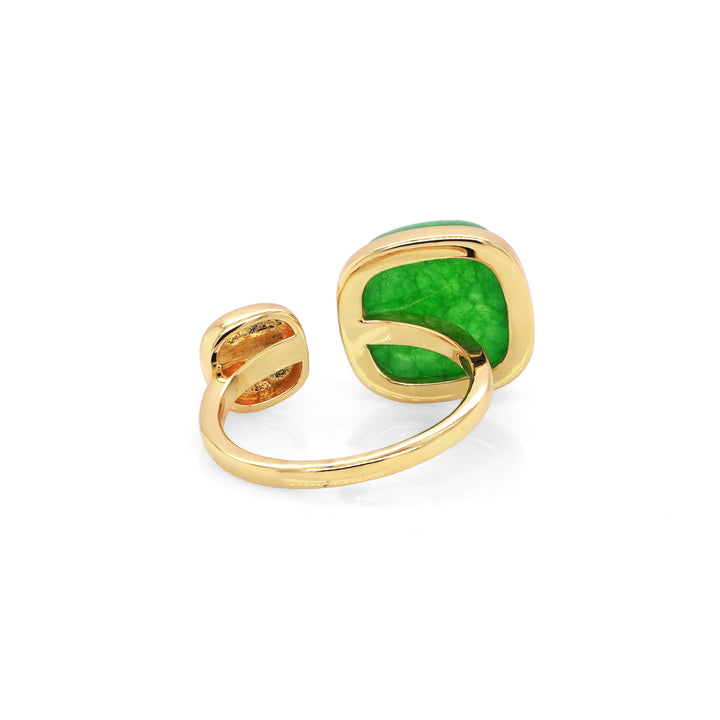Green Beryl Ring in Brass