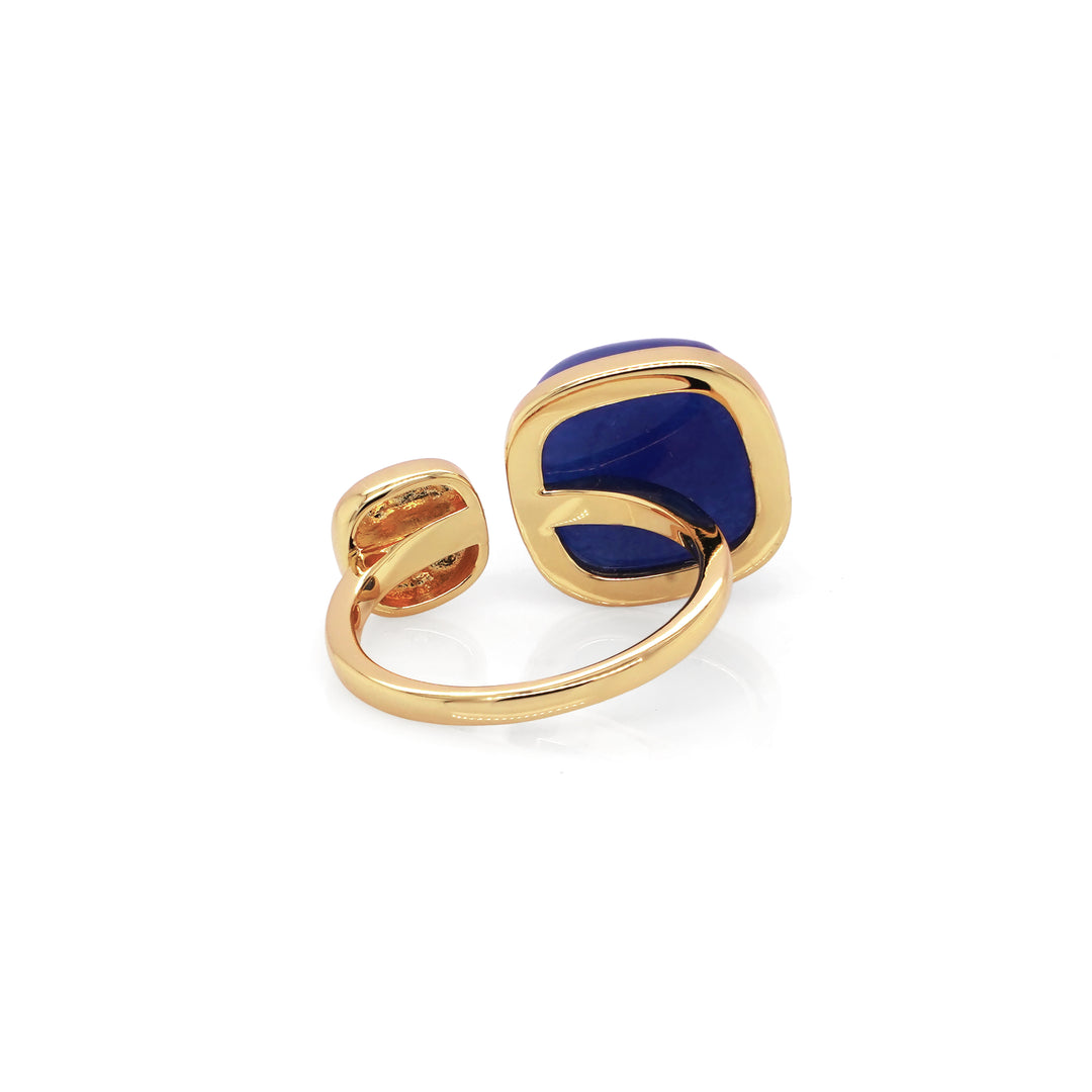 Sapphire Colored Beryl Ring in Brass