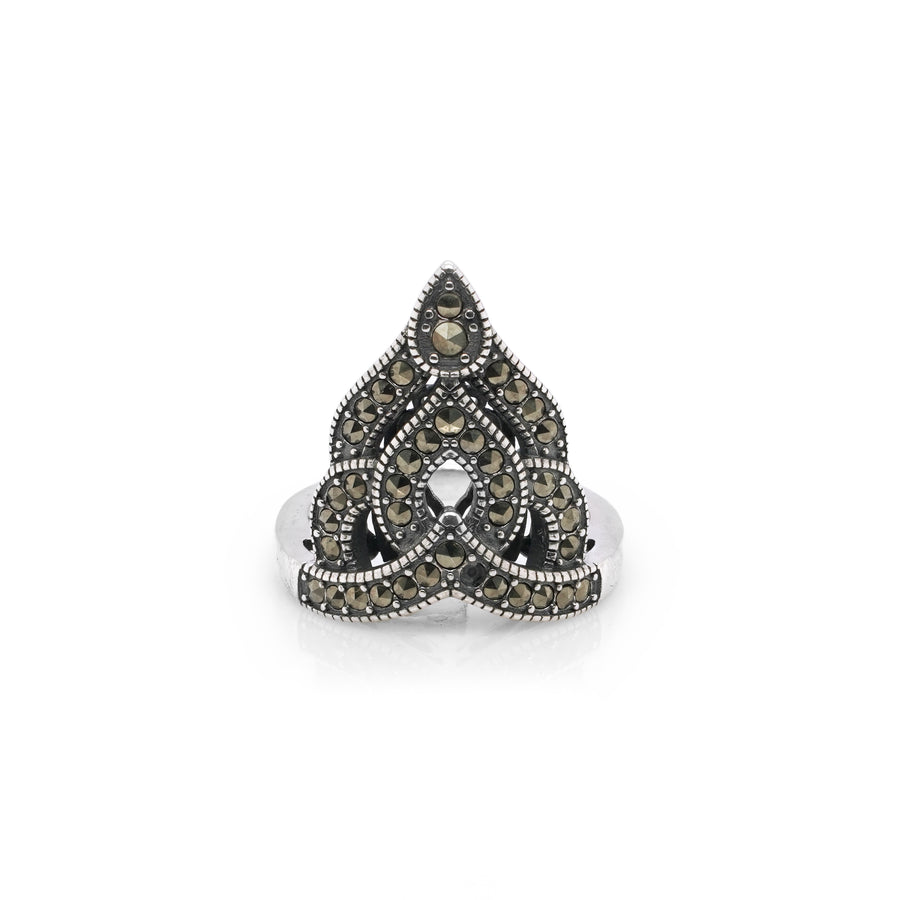 0.84 Cts Marcasite Ring in 925