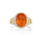 9.34 Cts Spessartite and White Diamond Ring in 14K Yellow Gold