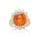14.65 Cts Spessartite and White Diamond Ring in 14K Yellow Gold