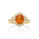 3.35 Cts Spessartite and White Diamond Ring in 14K Yellow Gold